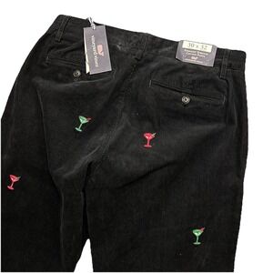 Vineyard Vines CORDUROY PANT MARTINIS JET BLACK 30X32 Straight Stretch NWT $128